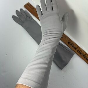Vintage Elbow Length Opera Gloves, Gray Pin-up 1950’s Women’s Accessory